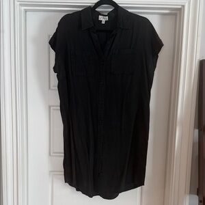 Wonderly Black Button-Front Shirt Dress